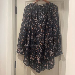 Ulla Johnson Agadir midi dress cover up in navy floral